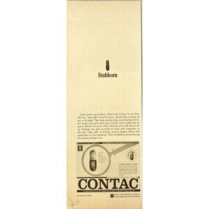 Contac Continuous Acting Capsules "Cold Symptoms relief" Vintage Print Ad 1964
